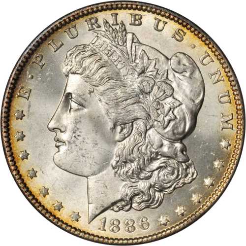 1886 Morgan Silver Dollar. MS-65 (ANACS).