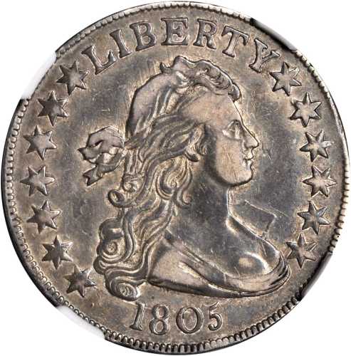 1805 Draped Bust Half Dollar. O-113b, T-1. Rarity-7. VF-35 (NGC).