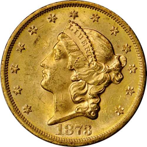 1873-S Liberty Head Double Eagle. Close 3. MS-62 (PCGS).