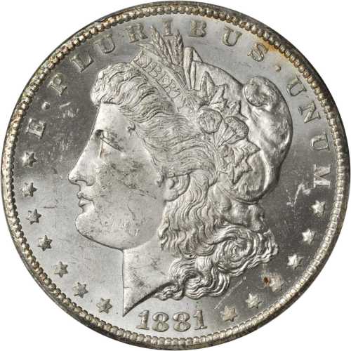 1881-CC Morgan Silver Dollar. MS-63 (PCGS).