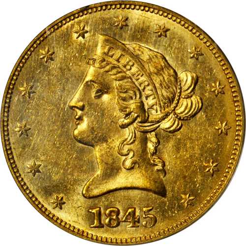 1845 Liberty Head Eagle. MS-62 (PCGS). CAC. OGH.