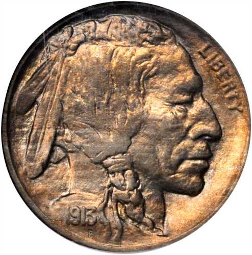 1913 Buffalo Nickel. Type II. FS-1801. Doubled Die Reverse. MS-63 (NGC).