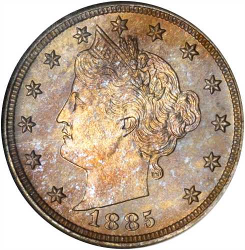 1885 Liberty Head Nickel. MS-65 (NGC). OH.