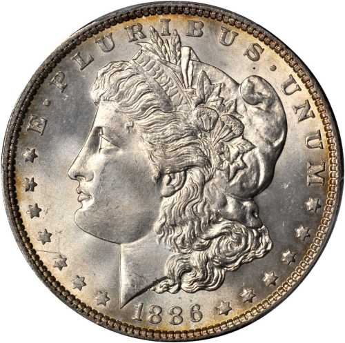 1886 Morgan Silver Dollar. MS-66+ (PCGS).