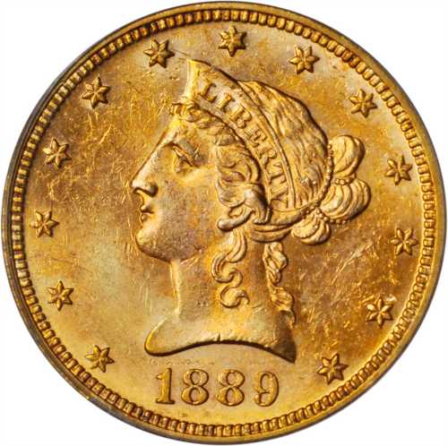 1889 Liberty Head Eagle. MS-61 (PCGS).