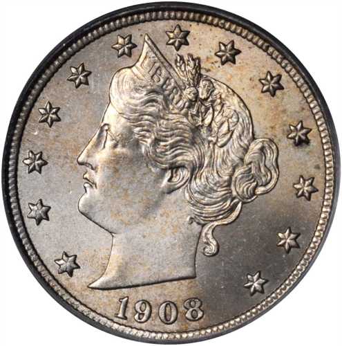 1908 Liberty Head Nickel. MS-65 (PCGS).
