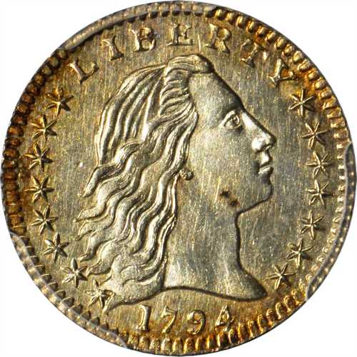 1794 Flowing Hair Half Dime. LM-2. Rarity-5. MS-62 (PCGS). Gold Shield Holder.