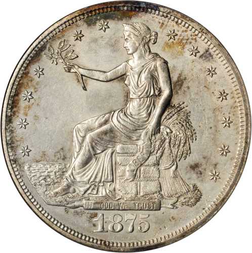 1875-CC Trade Dollar. Type I/I. MS-60 (ANACS). OH.