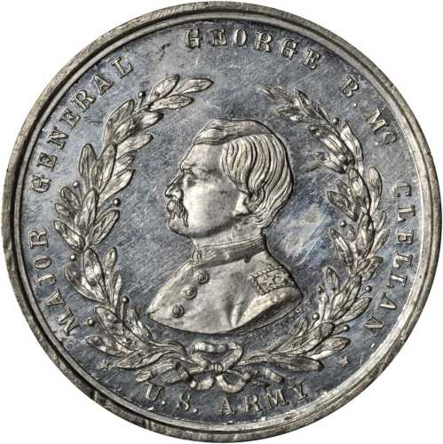 1864 George McClellan. DeWitt-GMcC 1864-4. White metal. 34.2 mm. Mint State.