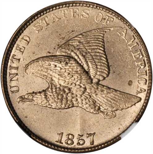 1857 Flying Eagle Cent. Type of 1857. MS-64 (NGC).
