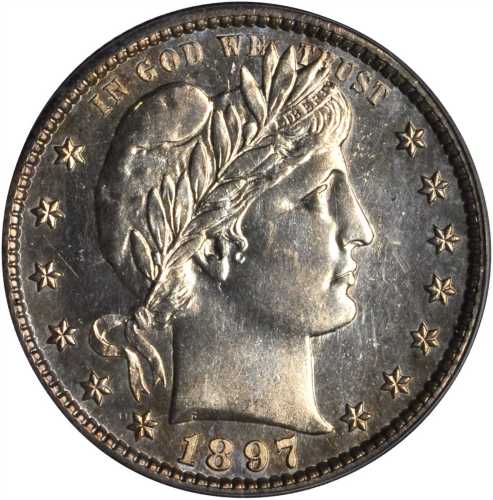 1897-S Barber Quarter. MS-63 (PCGS). CAC.