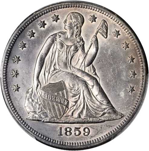 1859-O Liberty Seated Silver Dollar. Unc Details--Cleaned (PCGS).
