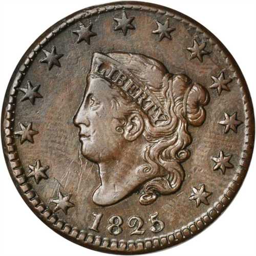 1825 Matron Head Cent. N-10. Rarity-3. VF-20 Altered Surfaces.