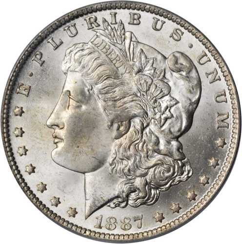 1887/6-O Morgan Silver Dollar. VAM-3. Top 100 Variety. MS-64 (PCGS). CAC.