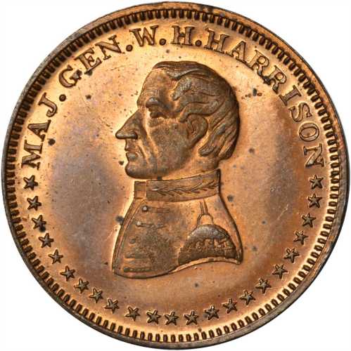 1840 William Henry Harrison. DeWitt-WHH-K(1). Copper. 27.6 mm. Mint State.