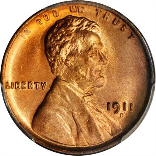 1911-D Lincoln Cent. MS-66 RD (PCGS).