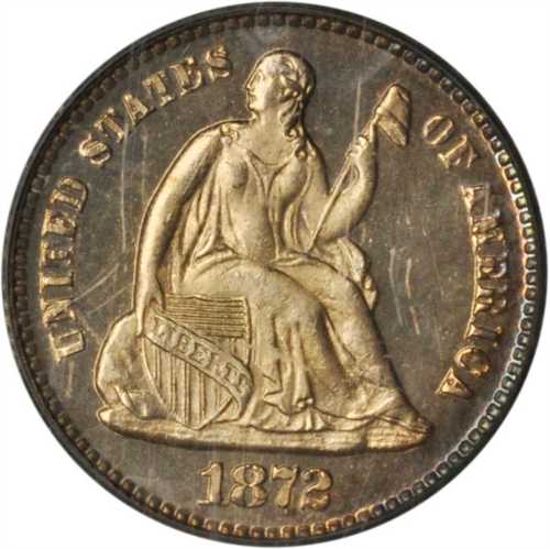 1872 Liberty Seated Half Dime. Proof-65 (PCGS). CAC.