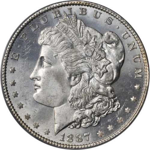 1887/6 Morgan Silver Dollar. VAM-2. Top 100 Variety. MS-65 (PCGS).