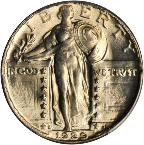 1929-D Standing Liberty Quarter. AU-58+ (PCGS).