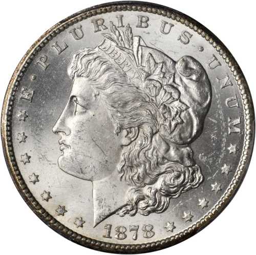 1878-CC Morgan Silver Dollar. MS-63+ (PCGS).