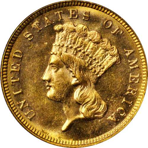 1887 Three-Dollar Gold Piece. MS-64 (PCGS). OGH--First Generation.