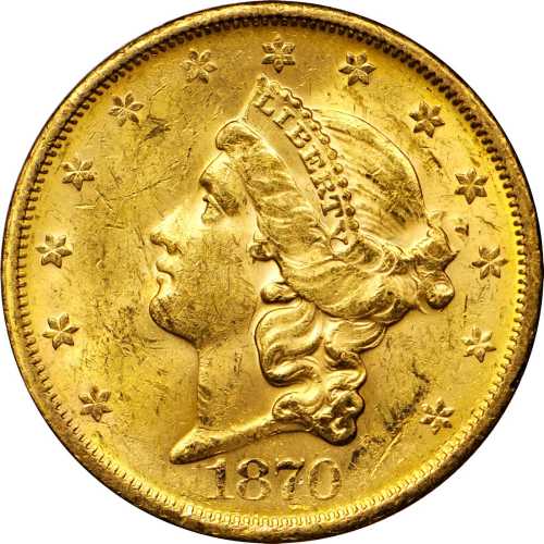 1870-S Liberty Head Double Eagle. MS-61 (PCGS).