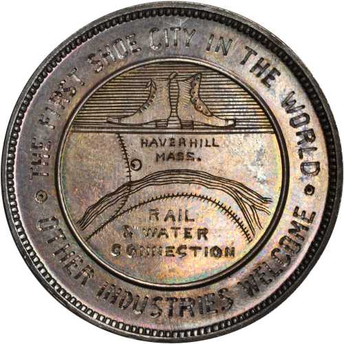 1897 Haverhill, Massachusetts Manufacturers and Merchants Association Award Medal. Silver. 41.3 mm. 