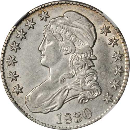 1830 Capped Bust Half Dollar. O-120. Rarity-1. Large 0. EF-45 (NGC).