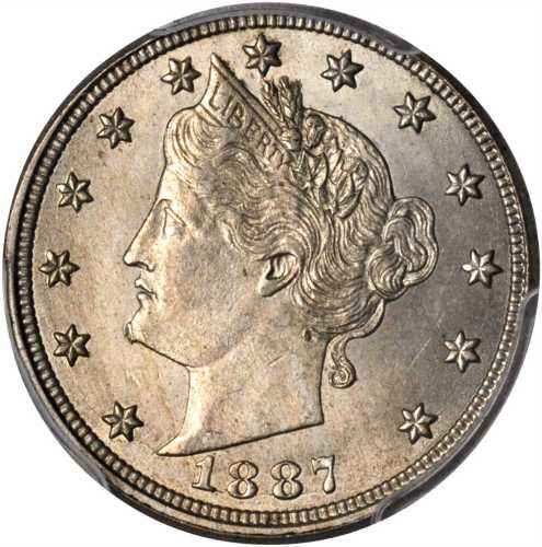 1887 Liberty Head Nickel. MS-63 (PCGS). CAC.