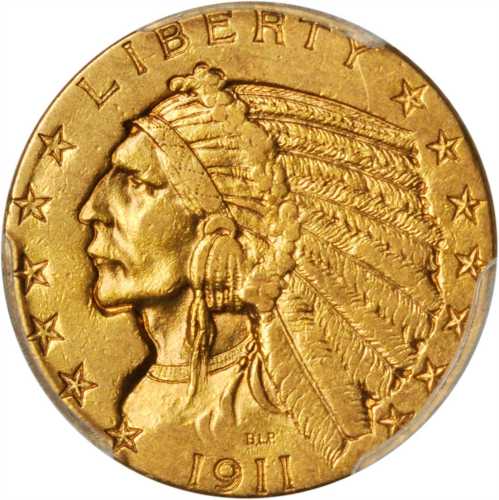 1911 Indian Half Eagle. AU-53 (PCGS).