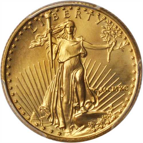 1990 Quarter-Ounce Gold Eagle. MS-69 (PCGS).