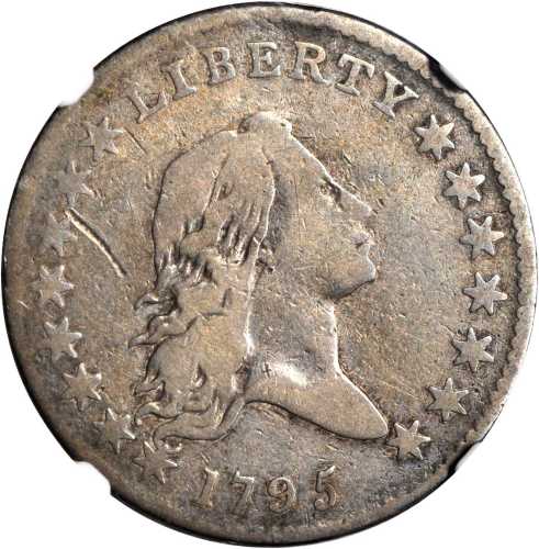 1795 Flowing Hair Half Dollar. O-130, T-8. Rarity-5-. Two Leaves. Fine Details--Scratches (NGC).