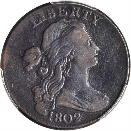 1802 Draped Bust Cent. S-230. Rarity-1. VF Details--Environmental Damage (PCGS).