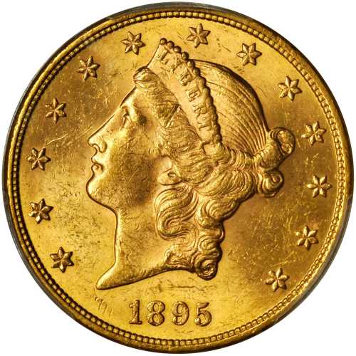 美国1895年20美元金币。