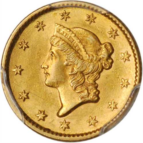 1853 Gold Dollar. AU-58 (PCGS).