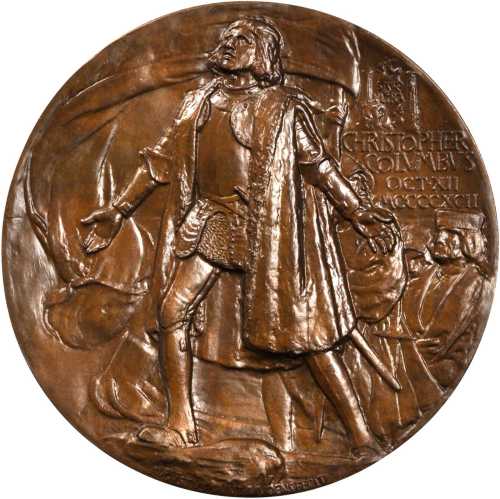 1892-1893 Worlds Columbian Exposition Award Medal. Bronze. 76.3 mm. By Augustus Saint-Gaudens and Ch