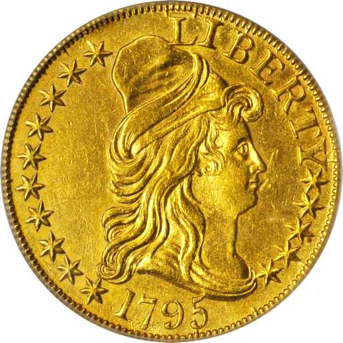 1795 Capped Bust Right Half Eagle. Small Eagle. BD-6. Rarity-5. S/D in STATES. AU-50 (PCGS). OGH.