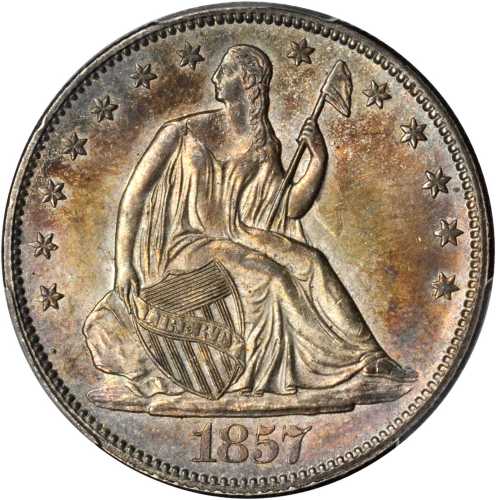 1857 Liberty Seated Half Dollar. WB-101. MS-63 (PCGS).
