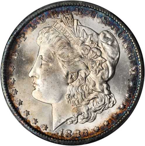 1882-CC Morgan Silver Dollar. MS-65+ (PCGS).