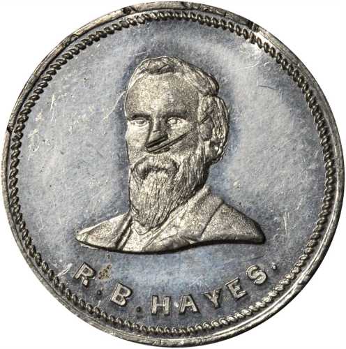 Group of four different 1876 Rutherford B. Hayes medalets.