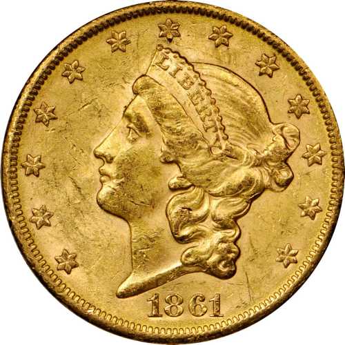 1861-S Liberty Head Double Eagle. MS-61 (PCGS).
