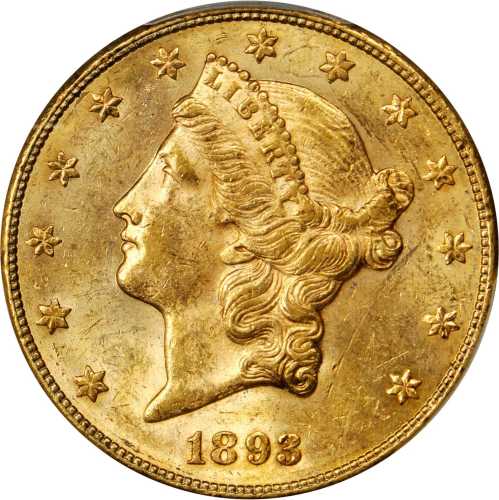 1893-CC Liberty Head Double Eagle. MS-61 (PCGS).