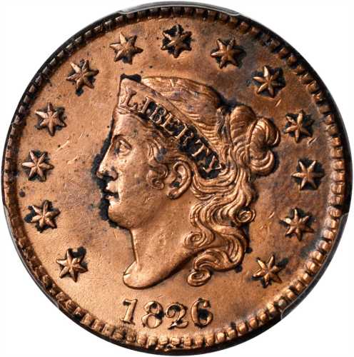 1826 Matron Head Cent. N-7. Rarity-1. AU Details--Cleaned (PCGS).