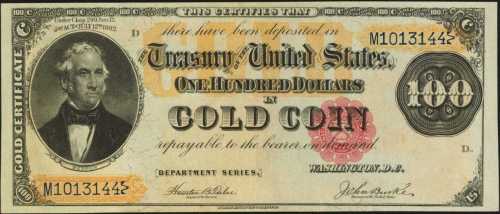 Fr. 1214 (W-3688). 1882 $100 Gold Certificate. PCGS Gem New 66 PPQ.