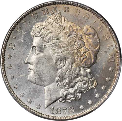 1878 Morgan Silver Dollar. 7 Tailfeathers. Reverse of 1878. VAM-43. MS-62 PL (PCGS).