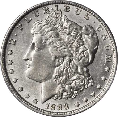 1888-O Morgan Silver Dollar. VAM-4. Top 100 Variety. Doubled Die Obverse, Hot Lips. AU Details--Clea