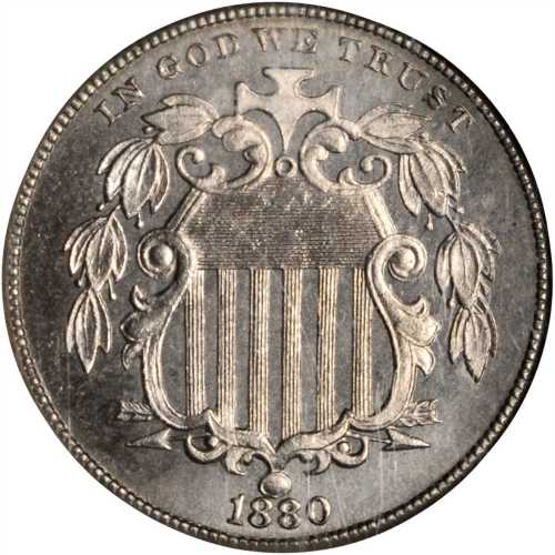 1880 Shield Nickel. Proof-67 (NGC).