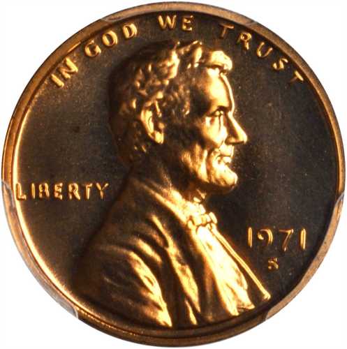 1971-S Lincoln Cent. FS-103. Doubled Die Obverse, Type III. Proof-68 RD (PCGS).