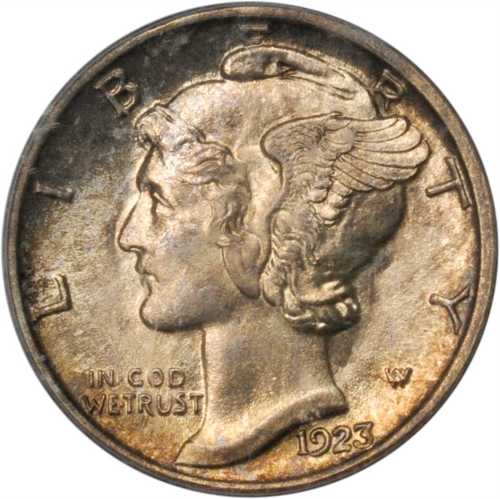 1923-S Mercury Dime. MS-65 FB (PCGS). CAC.