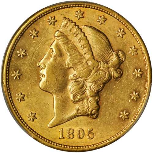美国1895-S年20美元金币。